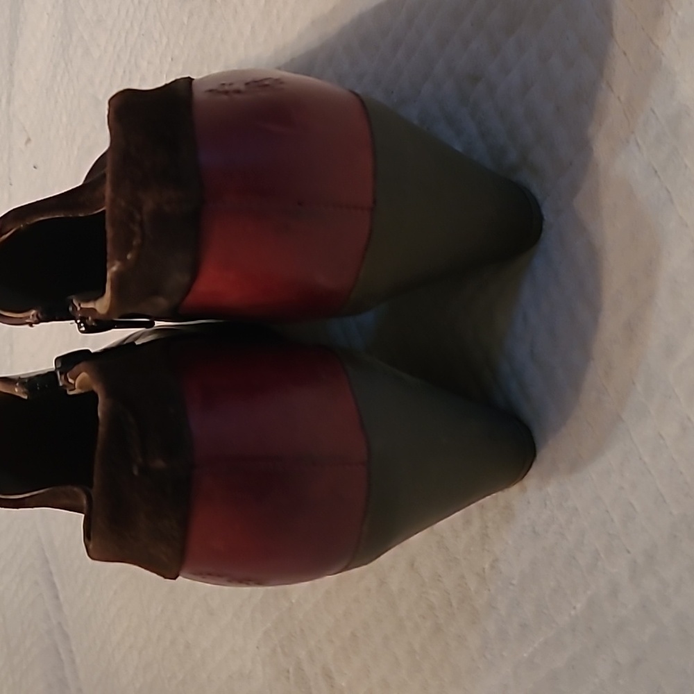 Fly London Brown/Red Zip Up Bootie, Size 39, US 8, 8.5 - Picture 6 of 9